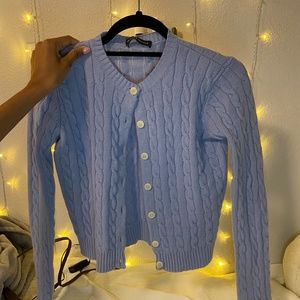 Button Up Blue Sweater
